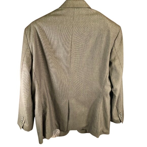 Chaps Mens Blazer Jacket Size 46R Gray Wool-Blend Double Button Workwear Brown - Picture 2 of 16